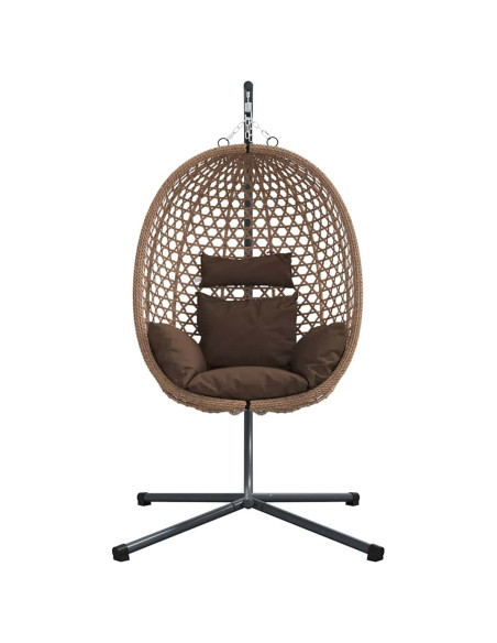 Sedia uovo sospesa Caffè 104 x 100 x 191 cm polyrattan