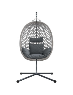 Sedia uovo sospesa antracite e grigio 104 x 100 x 191 cm 2