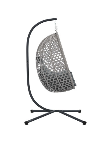 Sedia uovo sospesa antracite e grigio 104 x 100 x 191 cm