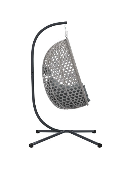 Sedia uovo sospesa antracite e grigio 104 x 100 x 191 cm