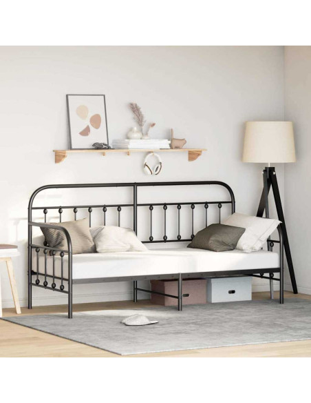 Struttura per letto di giorno Nero 75 x 190 cm