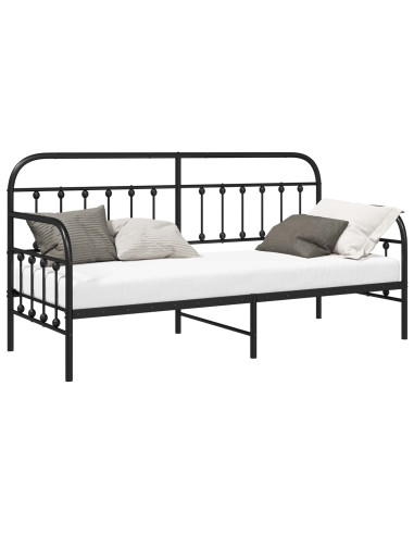 Struttura per letto di giorno Nero 75 x 190 cm