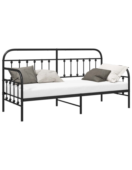 Struttura per letto di giorno Nero 75 x 190 cm