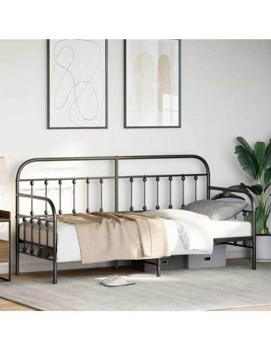 Struttura per letto di giorno Nero 75 x 190 cm