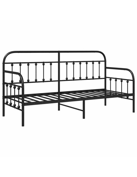 Struttura per letto di giorno Nero 75 x 190 cm