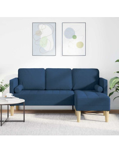 Set di divani con cuscino Blu Poliestere