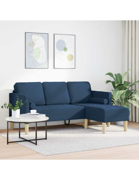 Set di divani con cuscino Blu Poliestere