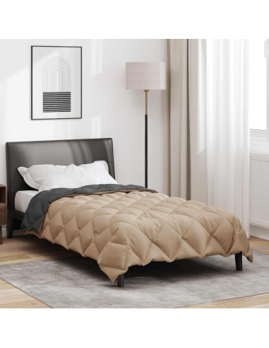 Duvet Invernale Antracite e Talpa 200 x 140 cm Microfibra