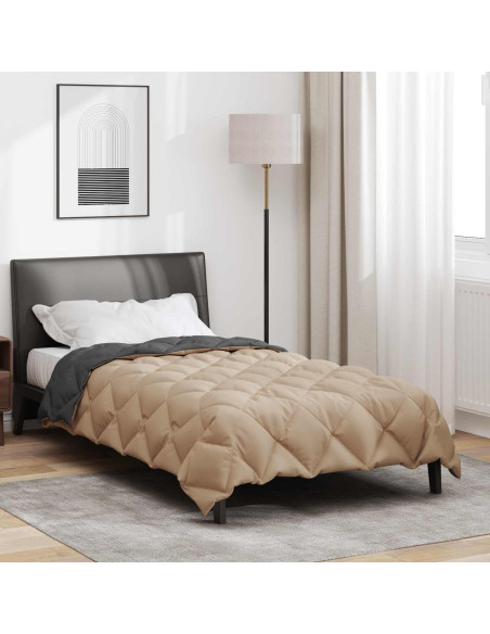 Duvet Invernale Antracite e Talpa 220 x 155 cm Microfibra