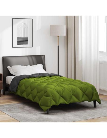 Duvet Invernale Verde e Antracite 220 x 135 cm Microfibra