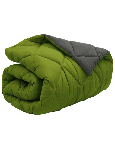 Duvet Invernale Verde e Antracite 220 x 135 cm Microfibra
