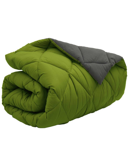 Duvet Invernale Verde e Antracite 220 x 140 cm Microfibra