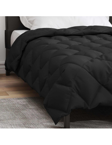 Duvet Invernale Nero 200 x 135 cm Microfibra
