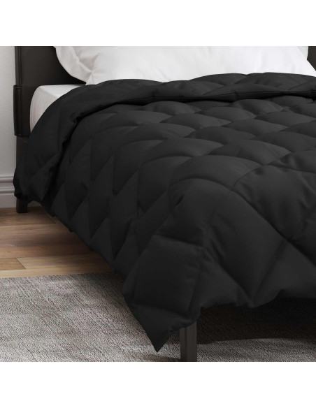 Duvet Invernale Nero 200 x 155 cm Microfibra