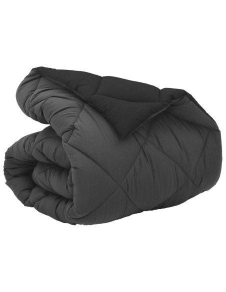 Duvet Invernale Nero e antracite 200 x 135 cm Microfibra