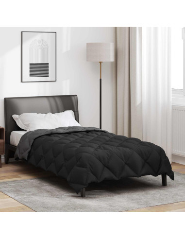 Duvet Invernale Nero e antracite 200 x 140 cm Microfibra