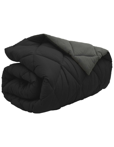 Duvet Invernale Nero e antracite 200 x 140 cm Microfibra