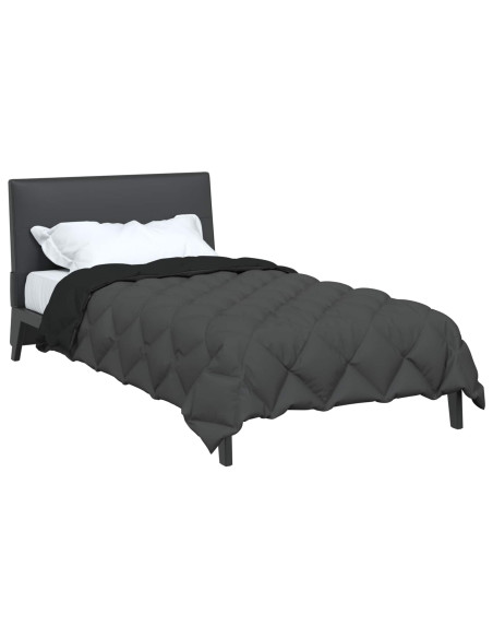 Duvet Invernale Nero e antracite 200 x 155 cm Microfibra