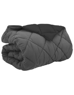 Duvet Invernale Nero e antracite 200 x 200 cm Microfibra 2