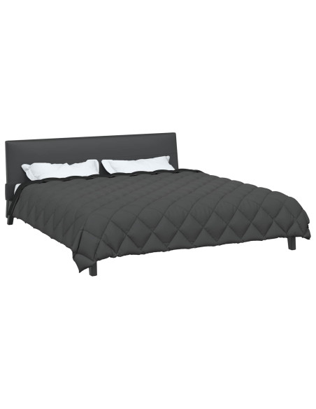 Duvet Invernale Nero e antracite 200 x 200 cm Microfibra