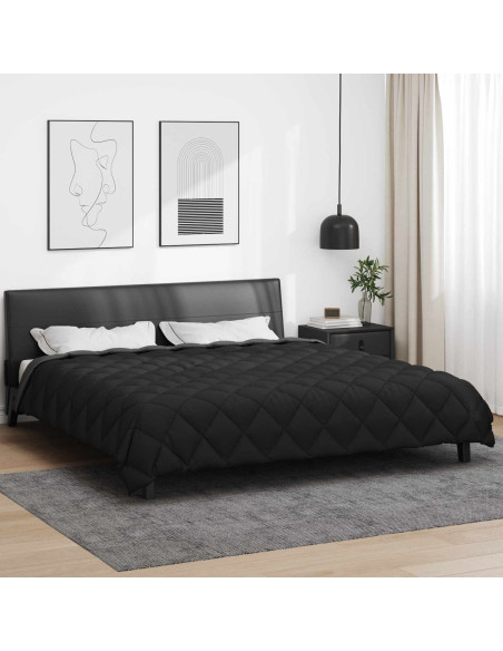 Duvet Invernale Nero e antracite 200 x 200 cm Microfibra