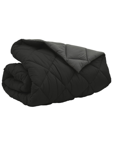 Duvet Invernale Nero e antracite 240 x 200 cm Microfibra