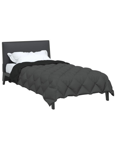 Duvet Invernale Nero e antracite 220 x 140 cm Microfibra