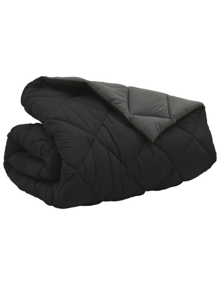 Duvet Invernale Nero e antracite 220 x 200 cm Microfibra