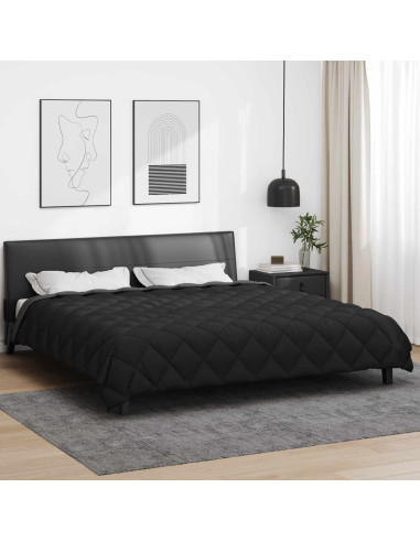 Duvet Invernale Nero e antracite 220 x 240 cm Microfibra