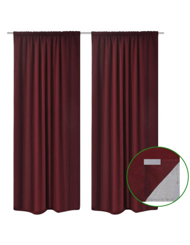 Tende Oscuranti 2 Strati 2 pz 140 x 245 cm Bordeaux