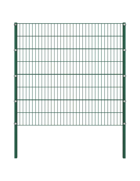 Pannello di recinzione con pali in ferro 1557,5x160 cm verde