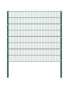 Pannello di recinzione con pali in ferro 1040x160 cm verde