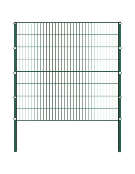 Pannello di recinzione con pali in ferro 867x160 cm verde