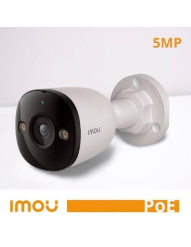 CAMERA POE BULLET 5MP ESTERNO AI 3.6MM/IR30/IP67/SD/MIC SPOTLIGHT