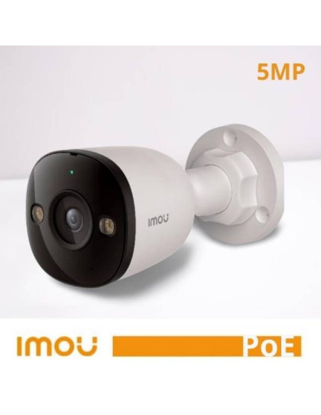 CAMERA POE BULLET 5MP ESTERNO AI 3.6MM/IR30/IP67/SD/MIC SPOTLIGHT