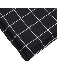 Cuscino per Lettino con Motivo a Quadri Nero in Tessuto Oxford