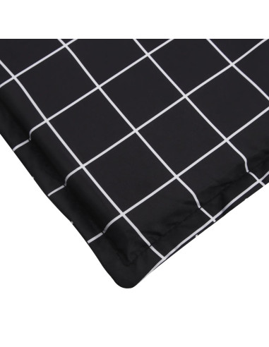 Cuscino per Lettino con Motivo a Quadri Nero in Tessuto Oxford