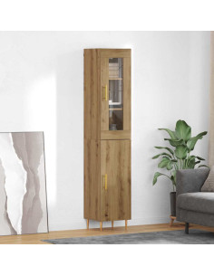 Credenza 2 pcs Rovere artigianale Legno multistrato