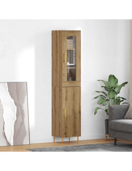 Credenza 2 pcs Rovere artigianale Legno multistrato