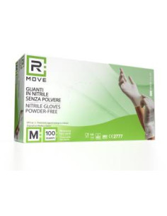 RMove 1Conf. da 100pz Tg.M - Guanti Nitrile Bianco Uso Medico Senza Polvere