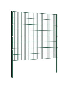 Pannello di recinzione con pali in ferro 176,5x160 cm verde