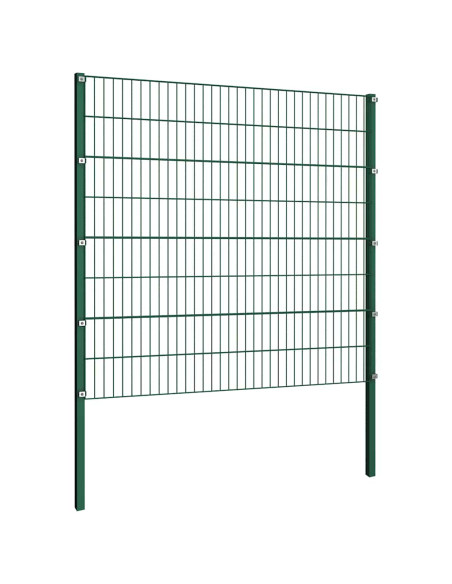Pannello di recinzione con pali in ferro 176,5x160 cm verde