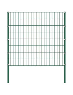 Pannello di recinzione con pali in ferro 349x160 cm verde