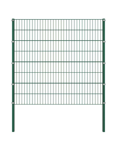 Pannello di recinzione con pali in ferro 349x160 cm verde