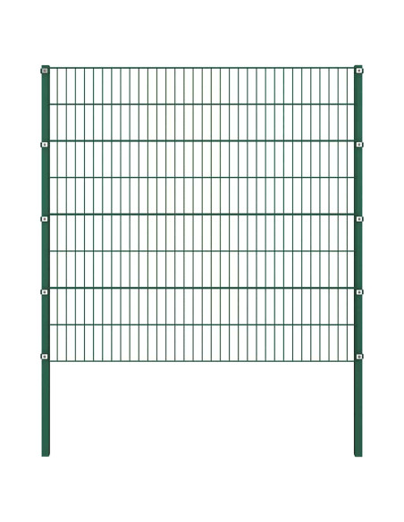 Pannello di recinzione con pali in ferro 349x160 cm verde