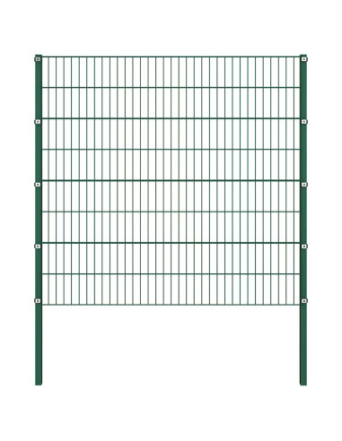 Pannello di recinzione con pali in ferro 522x160 cm verde