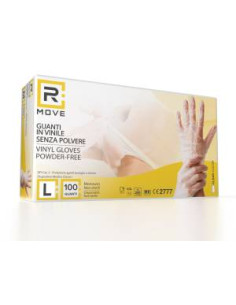 RMove 1Conf. da 100pz Tg.L - Guanti Vinyl Clear Uso Medico Senza Polvere