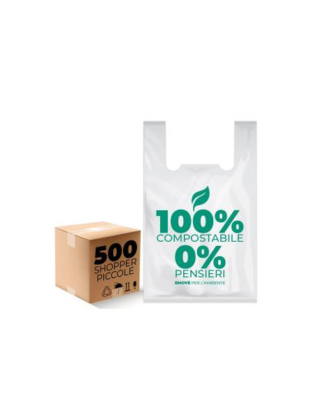 Buste Shopper Biodegradabili Piccole 10g - 500pz - 27x50cm - RMove