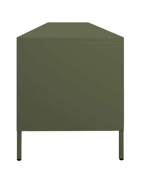 Mobile TV Verde Oliva 202x39x43,5 cm Acciaio Laminato a Freddo