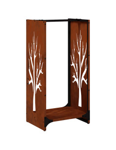 Rastrelliera per Legna da Ardere 40x30x80 cm in Acciaio Corten 2